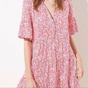 LOFT Pink Floral Dress